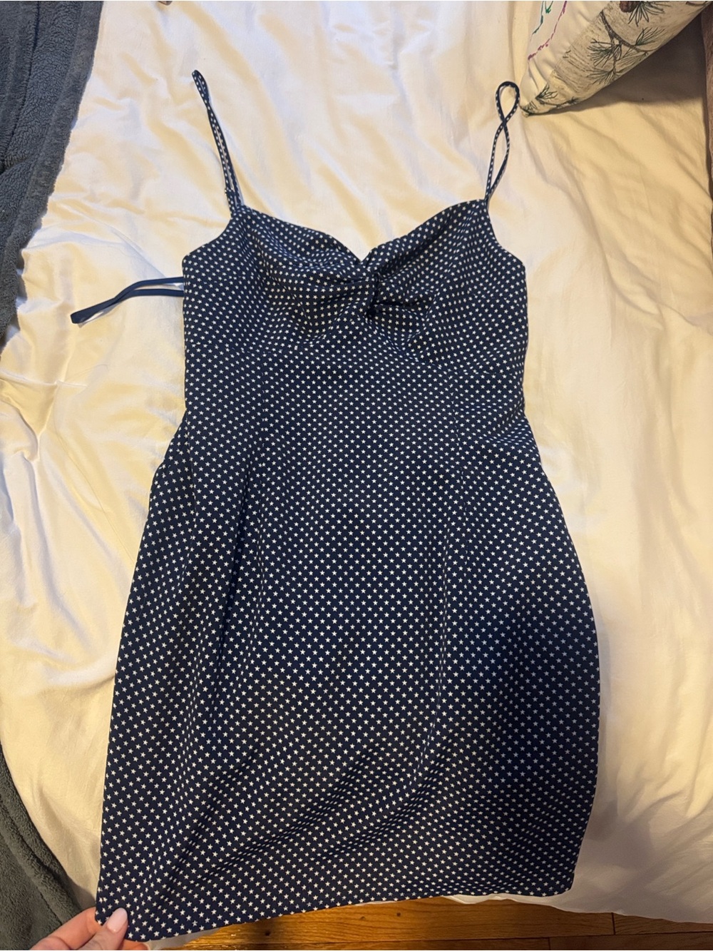superdown Navy & White Polka Dot Mini Dress